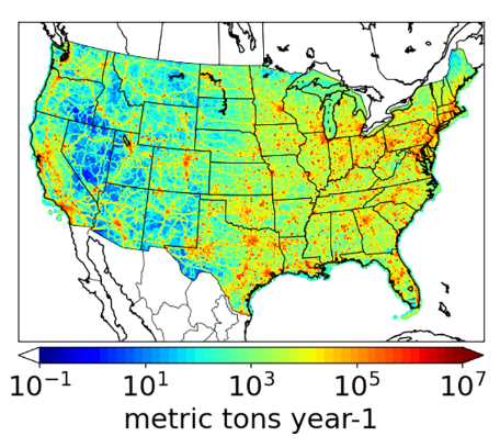 An informative graph displaying the Greenhouse Gas and Air Pollutants Emission System
