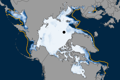 Arctic sea ice extent at 2018 winter maximum was second smallest on record