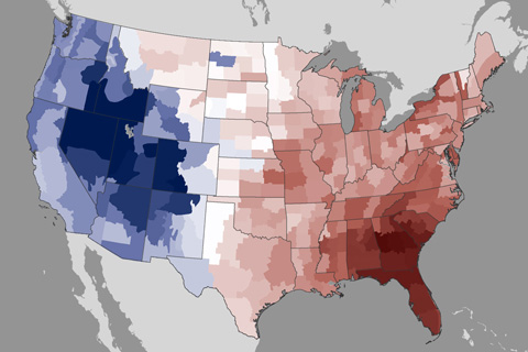 U.S average temperature right at freezing for January, rain and snow a bit above average