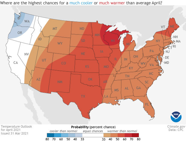 Temperature probability map