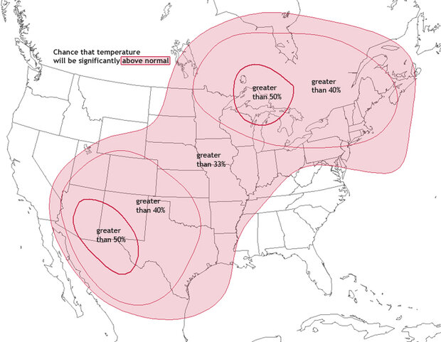 Temperature outlook map
