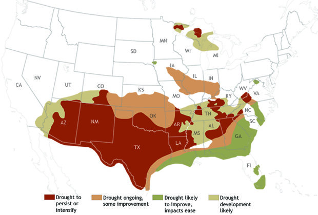 Drought outlook map