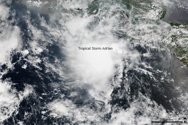 NOAA/NASA Suomi/NPP satellite image taken on May 10, 2017 of the eastern Pacific Ocean