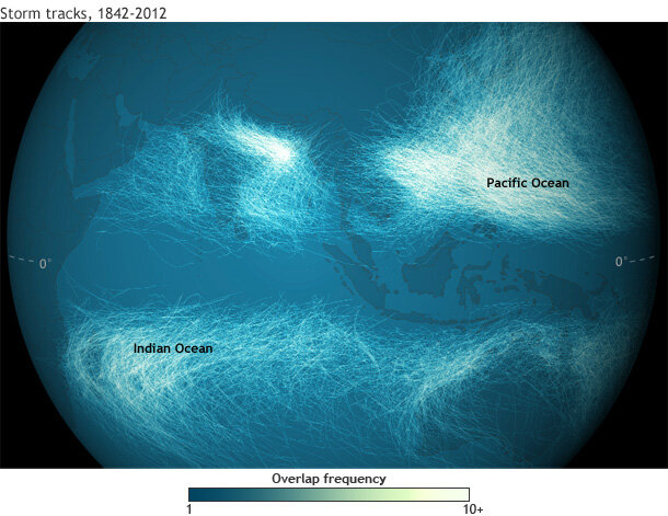 Hurricane tracks
