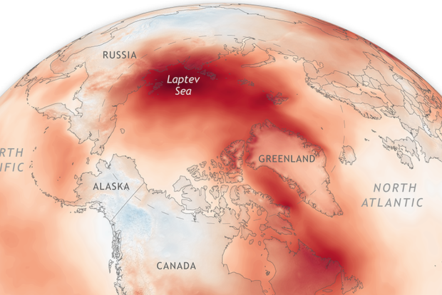 Temperature anomaly map