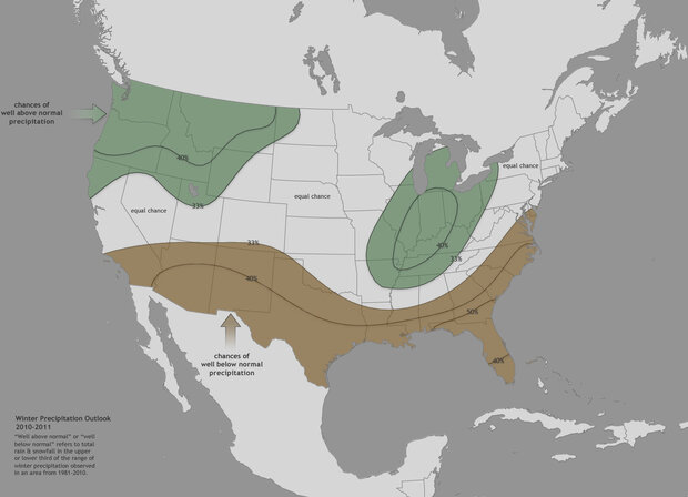 Map of US preciptiation outlook