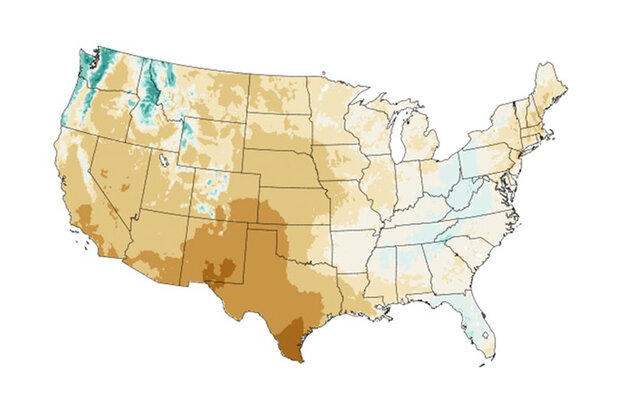 Precipitation anomaly map