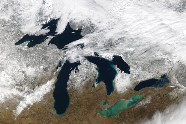 Satellite image of Great Lakes