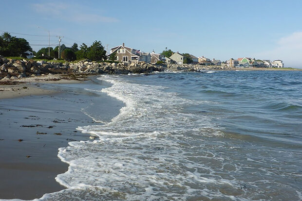Houses along coast