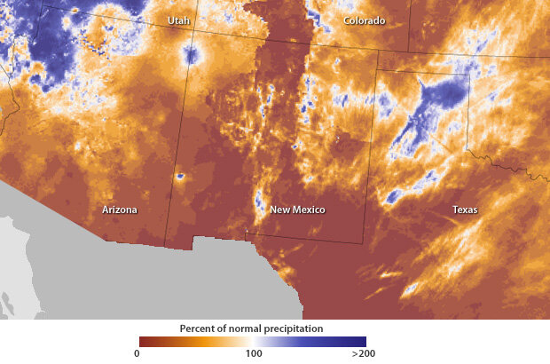 Southwest precipitation percent normal February 8, 2011