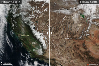 Thumbnail image for Tools & Interactives - Below average winter snow in 2018